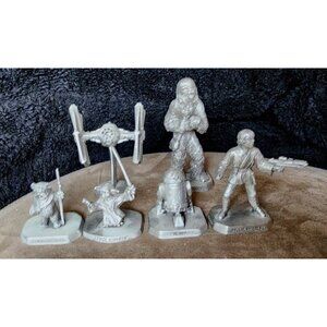 Vintage Star Wars Rawcliffe pewter lot of 6 Figures Han Tie Fighter R2D2 Chewie